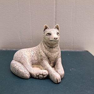 Vintage Stone Dog/Wolf Figurine